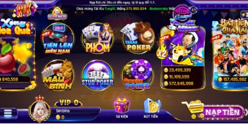 Game bài đổi thưởng Phỏm online Rikvip