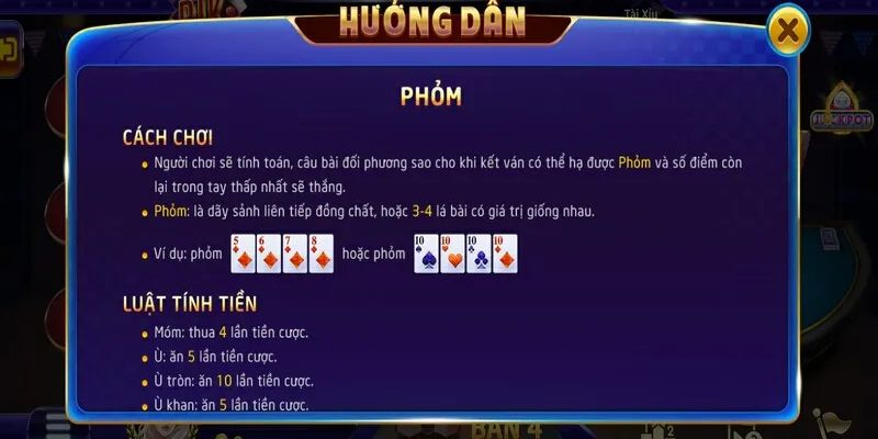 Luật chơi Game Phỏm online Rikvip chuẩn cho tân thủ 