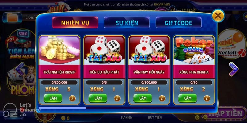 Giải trí bất tận cùng sảnh cược casino tại nhà cái Rikvip